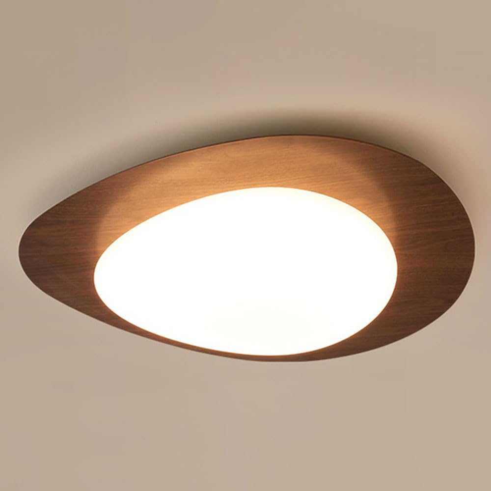 Lampa sufitowa w stylu vintage do sypialni głównej, wykończenie orzechowe, wpuszczana płaska lampa sufitowa z pilotem, idealna do pralni, kuchni, przedpokoju lub salonu (zestaw 1 sztuki).