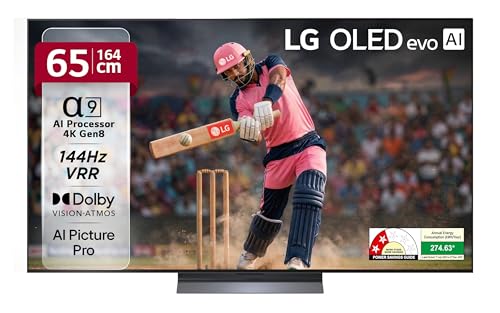 LG 164 cm (65 Inches) OLED evo C5 AI Series 4K Ultra HD (3840 x 2...