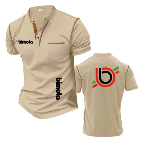 T-Shirt Henley Homme Bimota col montant doux pour éviter les irritations