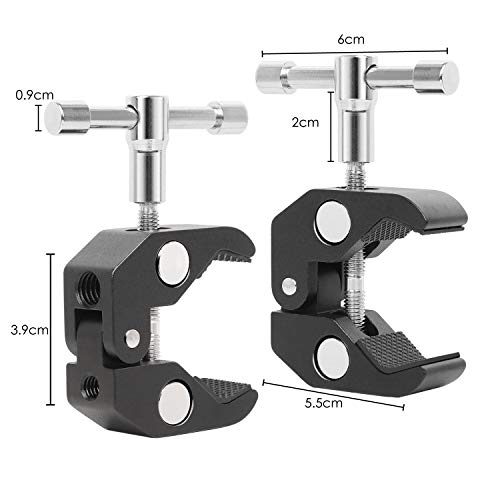 TRIXES Crab Clamp, 2PC Mount Stand Vice, Desk Wall Panel Holder Clip Professional 1/4" and 3/8” Thread - Image 3