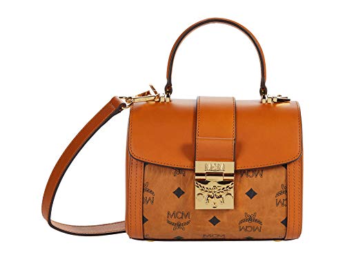 Mcm Tracy Visetos Satchel Small Cognac One Size #TOP24