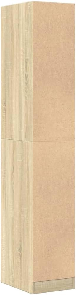 Apothecary Cabinet Sonoma Oak Engineered Wood Tall Storage Cabinet with Multiple Drawers and Shelves for Living Room Office Kitchen Indoor Use Matte Finish
