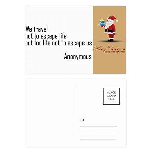 Cartes postales We Travel Not Escape Life Père Noël : lot de 20 anti-vœux banals