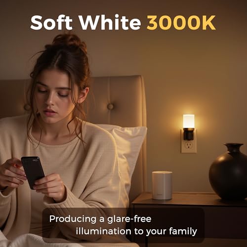 l lohas led night light night lights plug into wall dimmable nightlight with auto light sensor 3000k warm white 0-100lm plug in night light for hallway bedroom bathroom
