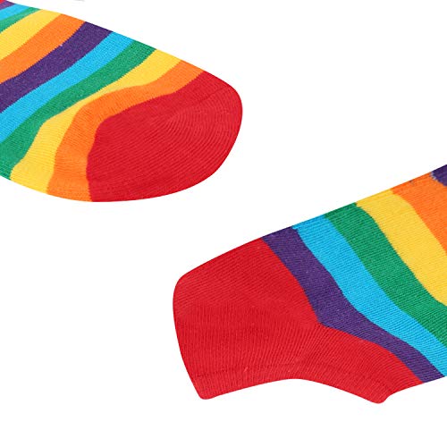 Benefeet Sox Womens Funny Rainbow Ankle Socks Girls Cute Colorful Striped Socks Fun Novelty Low Cut Socks Lady's Crazy Patterned Design Short Socks (5 Pack-Rainbow Stripe) #TOP4