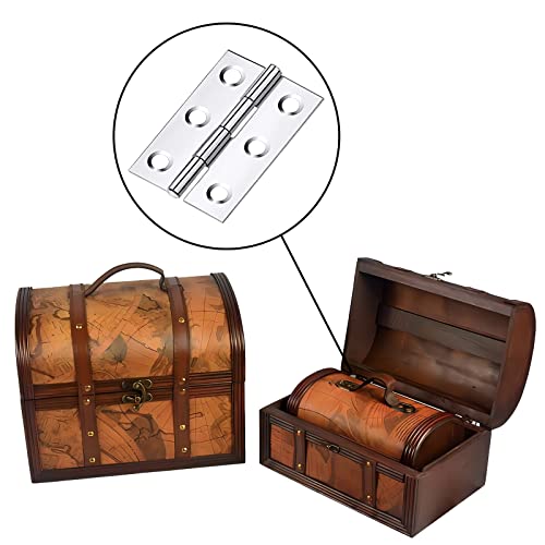 Image of 2 Inch Stainless Steel Hinges for Wood Box Crafts, 20 Pack