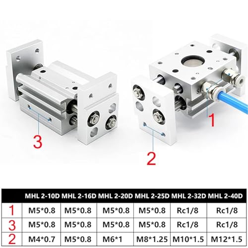 Cylindre à air MHL2-20D1 à double effet pour serrage de haute précision