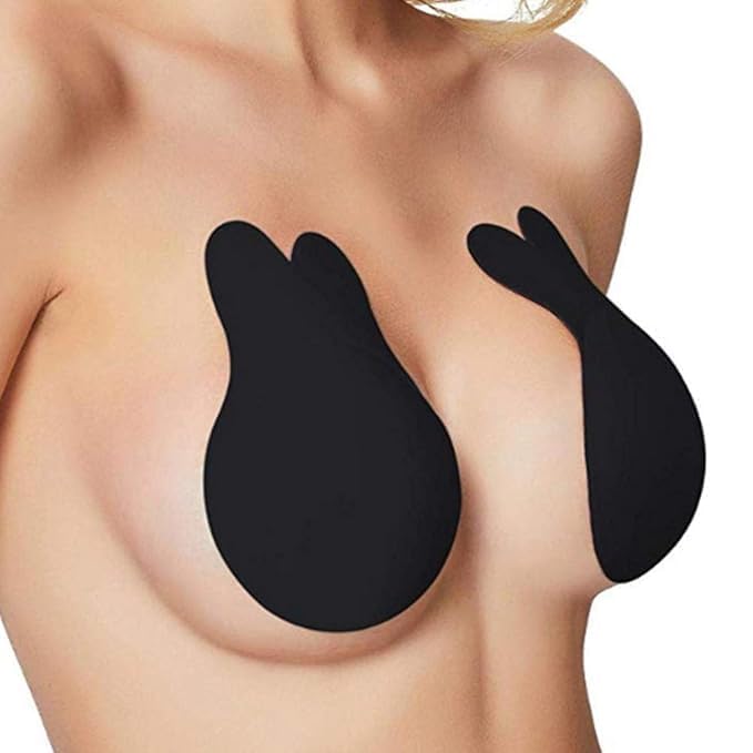 rozadio Reusable Boob Lift Cups | for Breast Push Up/Sticky Bra Backless Strapless Push up Bras for Women - Black-picture-19