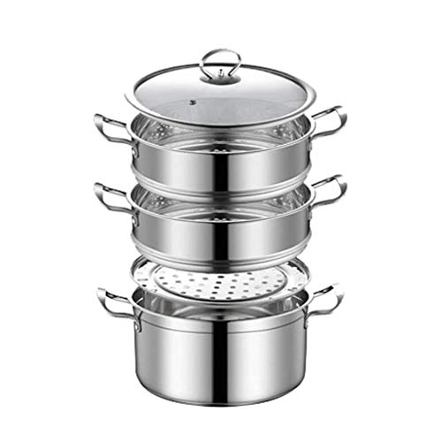 Cuiseur vapeur à trois couches acier inoxydable marmite à soupe induction épais