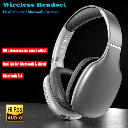 Image of iFAST Foldable Wireless Stereo Headphone | 40 Hours Music & Calls| Dual Mode (Wired & Wireless) Gaming Headset with Adjustable Headband [ Gun Grey ].