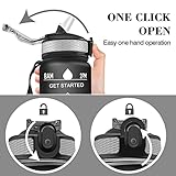 Invool Sports Water Bottle, 1 Litre Water Bottle with Straw & Time Markings, BPA Free, Leakproof & Secure Locking Lid, Tritan Plastic Drink Bottle for School/Cycling/Camping/Running - Image 4