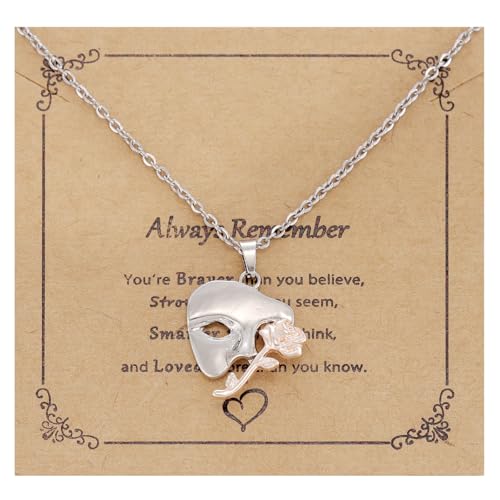 Kivosliviz Phantom of The Opera Gifts Mask Pendant Jewelry for Women Broadway Merchandise Theatre Necklace