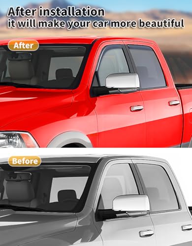 Image of Rain Guards for Dodge Ram 1500 Crew Cab 2009-2018 /Ram 2500&3500 2010-2026 | Saleago,in-Channel,Extra-Thick,Extra Durable,Window Visors,Window Deflectors,Vent Visors,Vent Shades,Truck Accessories,PC