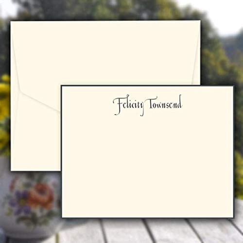 Casual Personalized Flat Cards - Raised Ink Stationery Made in the USA