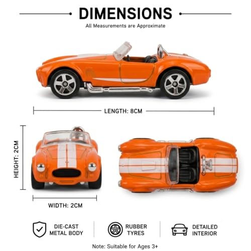Image of 1:64 Scale Orange Die Cast Metal Sports Car Toy for Kids & Collectors with Free Rolling Wheels, Premium Mini Metal Car Model, Realistic Detailed Design, Collectible Display Vehicle, Gift Item