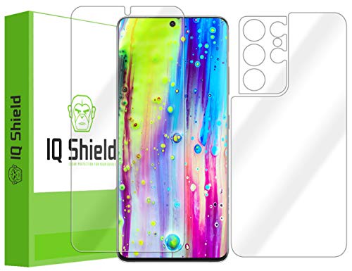 IQ Shield Full Body Skin Compatible with Samsung Galaxy S21 Ultra (6.8 inch)[Works with Fingerprint Scanner] (Full Coverage) Protector and Anti-Bubble Film