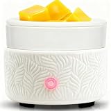 Bobolyn Candle Wax Melts Warmer Burner - Ceramic Essential Oil Burner Warmer with 1 pc Silicone Dish 3-in-1 Fragrance Wax Melter for Scented Wax Tart Cube Aromatherapy Home Office Bedroom Decor Gifts
