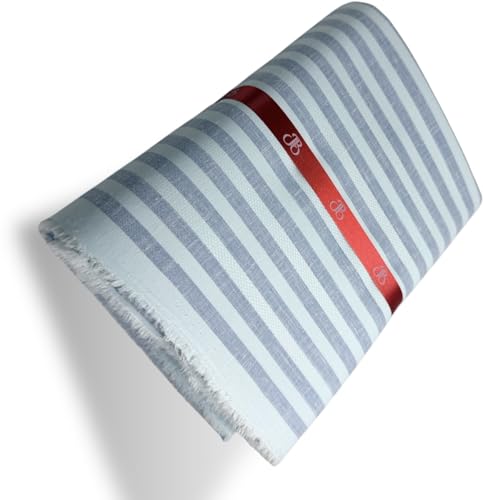 Image of JHABAK'S Unstitched Striped Shirt Fabric for Men - Cotton Linen Blend Lining Material - Shirt and Kurta Piece Cloth