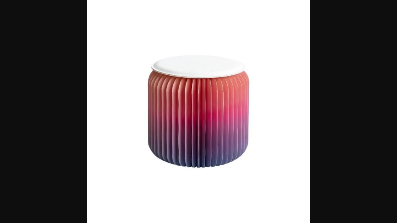 Creative Folding Stool, Recyclable Cardboard, Modern Nordic design, Shoe Bench, Living Room Sunset Pink 30cm-picture-27