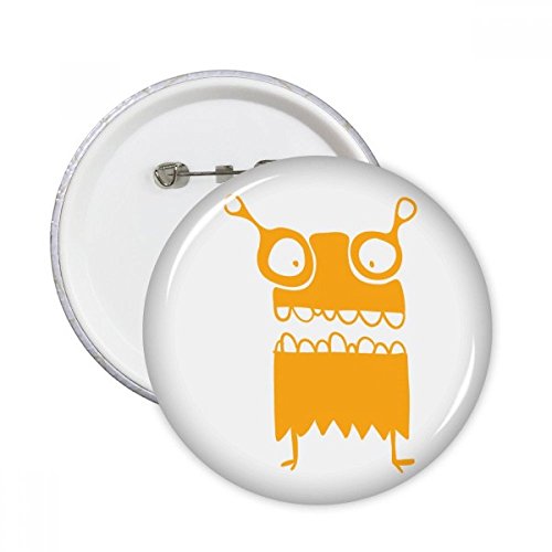 Badge alien monstre jaune cadeau original pour passionné de science-fiction bouton rond 5pcs L