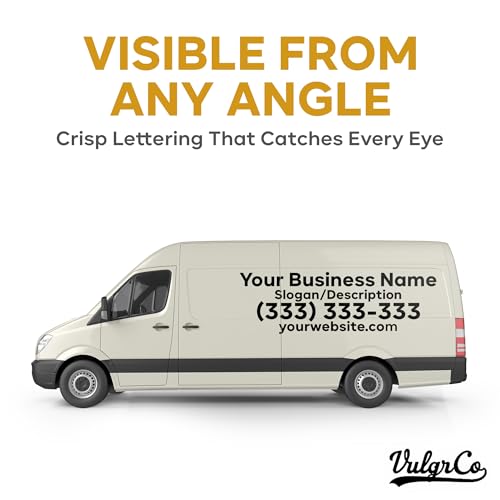 VulgrCo Custom Decals for Trucks, USDOT Number Sticker, Personalized Custom Truck Decals, Weatherproof Semi Truck Stickers for Business Branding - MADE IN USA