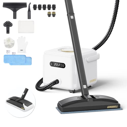 GROBELL Steam Cleaner Car Upholstery: Fast Heat in 50s Swift Vapore Upgraded Pack Chemical-Free Multipurpose Portable Steamer Mop Home Hardwood Floor Kitchen Auto Seat Surface Mattress Grout Interior