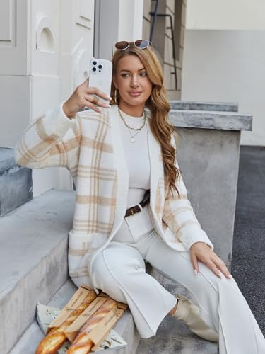 Image of Snuggle Sac Cardigan Sweaters for Women with Pocket Trendy Casual Long Sleeve Tops Open Front Fall Winter Coats