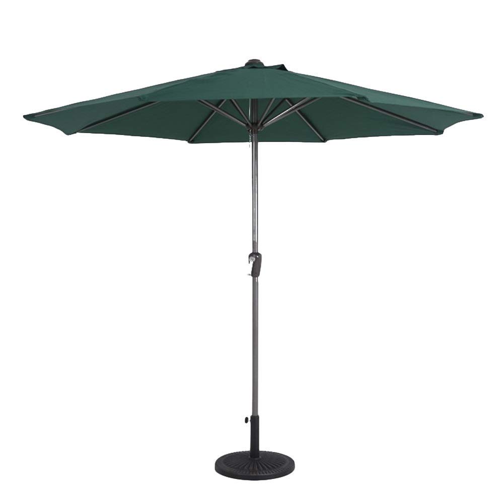 Ombrellone da Giardino da 9' Ombrellone da Tavolo per Esterni con manovella di avvolgimento, Ombrellone da Mercato Impermeabile per Parasole, Rotondo da 2,7 m