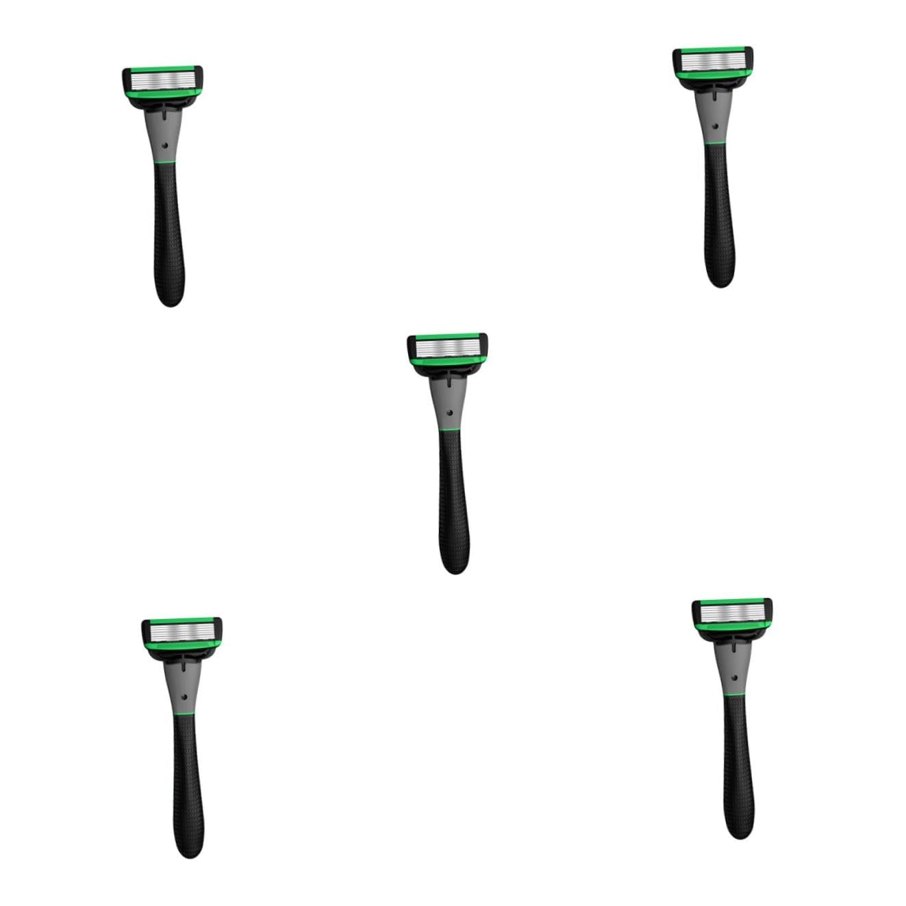 Healeved 5 Sätze Rasierer razor messerscharfer rasierpickel body shaver rasiertuch Menschenlandschaft Gel sicher Rasiermesser mit sieben Klingen Rasierhobelset für Männer Rostfreier Stahl