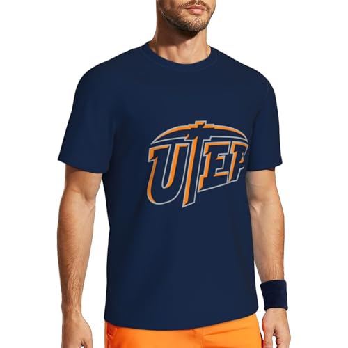 Cokyis UTEP Miners Men's Crew Neck T-Shirt, Dry Moisture Wicking, Breathable Mesh Short Sleeve4