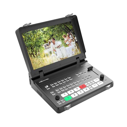 MOVMAGIC MF10 10.1 Inch 5CH HDMI Video Switcher with 2HDMI(4K60P) Input,8-Layer Editing,USB 3.1,PTZ,Landscape & Portrait,Recording & Replay,for Facebook,YouTube,Tiktok