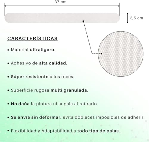 Miniatura 5 de Protector De Pala De Pádel Transparente Y Rugoso, Silicona Duradera - Cinta De Protección De Alto Impacto 35x370mm Ligero Y Fácil De Instalar Para Máxima Durabilidad Pack 2