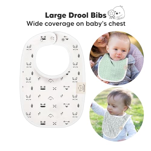 Image of 8-Pack Organic Baby Bibs for Boys, Girls - Soft Cotton Drooling and Teething Bibs for Baby Girl & Boy, Extra Absorbent, Easy to Clean & Put On for Toddler, Newborn, Infant 0-24 Months (Nordic)
