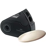  Faber-Castell Doppelspitzdose SLEEVE (Dose + Radierer, Schwarz)