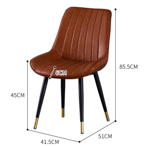 Chaise tapissée rétro en similicuir haut de gamme et structure métallique