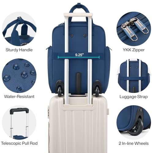 Hanke Softside Underseat Carry On Luggage with Wheels,Travel Luggage Rolling Bag Small Suitcase，Blue, Underseater 16-Inch4