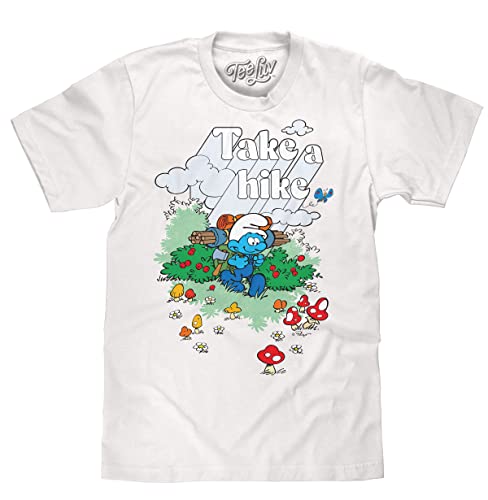 Amazon.com: Tee Luv Men's The Smurfs Take A Hike Shirt - Handy