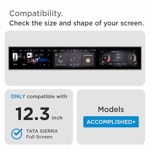 Image of Spartan Shield [3 PACK] Screen Guard For TATA SIERRA 2026 FACELIFT || ACCOMPLISHED+ TOP MODEL ||12.3 INCH TRIPLE SCREEN INFOTAINMENT + STEERING CLUSTER + AC PANEL PROTECTOR | Anti Scratch | Water Resistant | HD Clear | Bubble-Free Installation || Sierra 2025 Accomplished Plus Car Display Stereo Accessories [Not Tempered Glass]