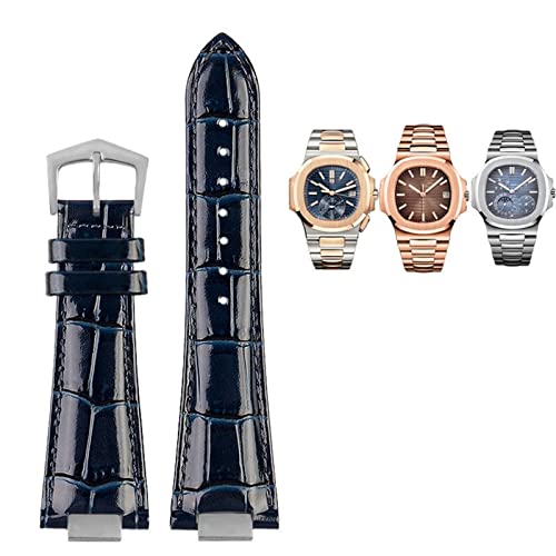 Bracelet de montre en cuir avec connecteur 25mm compatible Nautilus 5711 5726