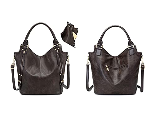 Image of Women Tote Bag Handbags PU Leather Fashion Hobo Shoulder Bags with Adjustable Shoulder Strap