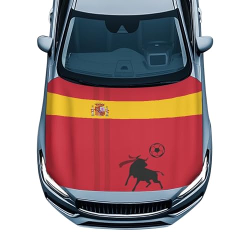 Image of Spain Car Hood Cover Polyester Elastic Fabrics Washable Suitable for Large SUV and Pickup Trucks 39x59in