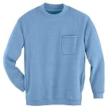 Collections Etc Men's Chest Pocket Comfortable Crewneck Sweatshirt Blue