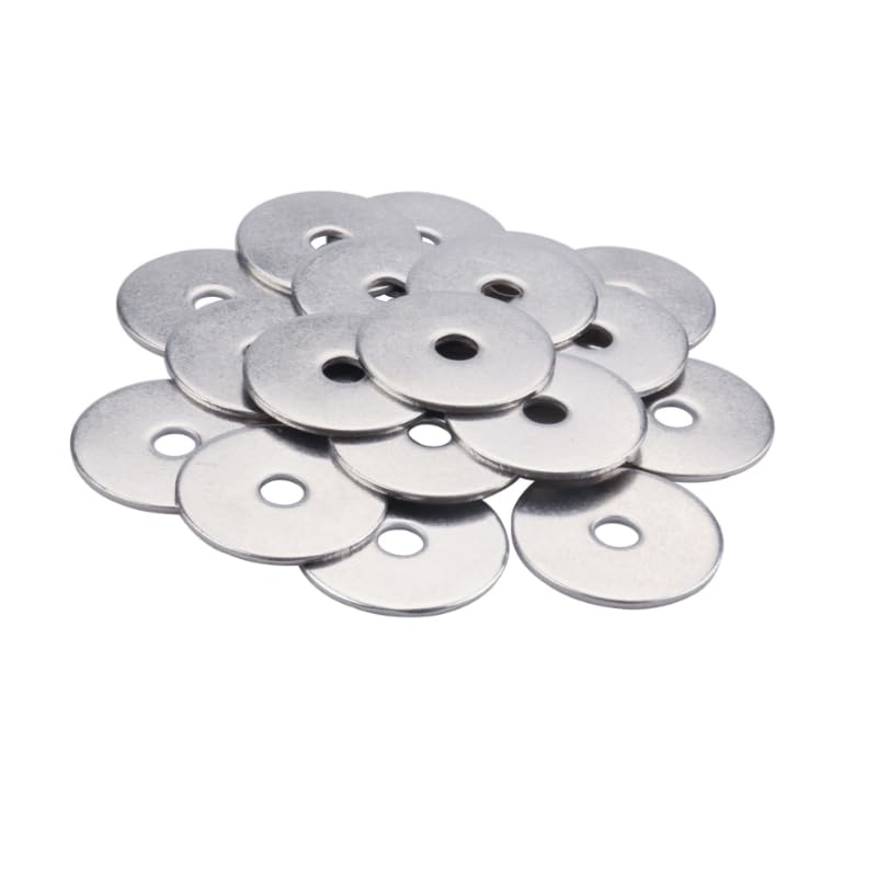 Gendewiner M6 Washers M6 x 30x1.5mm Large OD Plain Wide Metal Round Flat Spacer Repair Washer 304 Stainless Steel Washers(20 Pack) For Screws Bolt