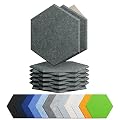 Amantech 12 Pack Acoustic Panels Self Adhesive Sound Proof Foam, High Density Sound Acoustic Foam Panel, 12X10.23X0.4 Inch Hexagon Wall Panels in Home,Office,Reccording Room,Studio(Moonlight Grey)