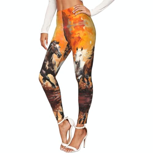Leggings de compresión estampados elásticos mallas suaves mujer motivos ecuestres deportivos