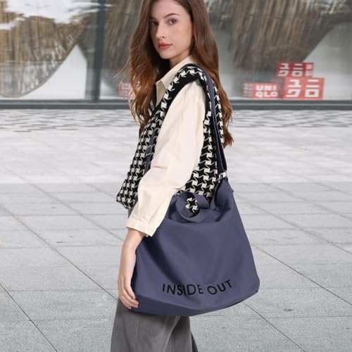 Image of Canvas Tote Bag For Women inside out bag Crossbody Handbag with Adjustable Strap and Coin Purse for Work,Travel,Grocery