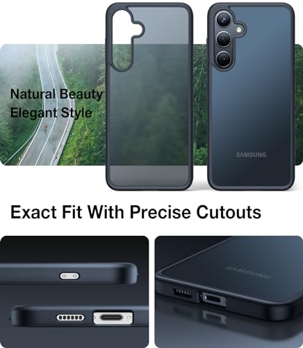 TORRAS Shockproof for Samsung Galaxy S24 Case 6.2", 12FT Military Grade Drop Tested, Translucent Matte Hard Back & Soft Edge Thin Slim Protective Galaxy S24 Case 5G Guardian Series, Black