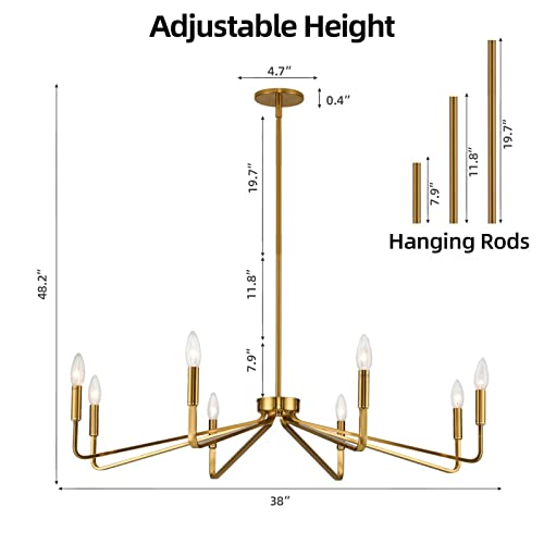 ACANER 38" Gold Chandelier
