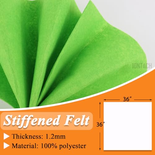 Image of IONTACH 36 inch X 36 inch Stiff Felt Fabric 1.2mm Thick (Apple Green) | Felt Sheet for Craft, Sewing, Patchwork, Liner Decorations, School Projects, Home Decor