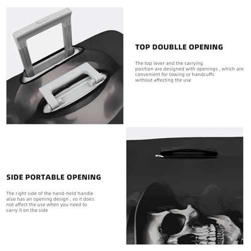 VOSERY Travel Luggage Cover - Black White Hat Skull Washable Suitcase Covers Protector Fits 18-32 Inch Luggage3